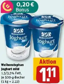 REWE Weihenstephan Joghurt mild Angebot