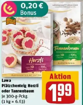REWE Lawa Plätzchenteig Herzli oder Tannenbaum Angebot