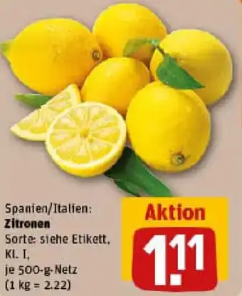 REWE Zitronen Angebot