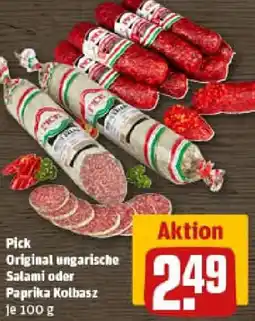REWE Pick Original ungarische Salami oder Paprika Kolbasz Angebot