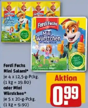 REWE Ferdi Fuchs Mini Salami oder Mini Würstchen Angebot