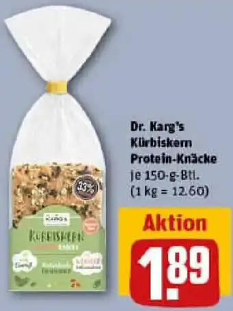 REWE Dr. Karg's Kürbiskern Protein-Knäcke Angebot