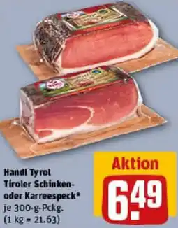 REWE Handl Tyrol Tiroler Schinken oder Karreespeck Angebot