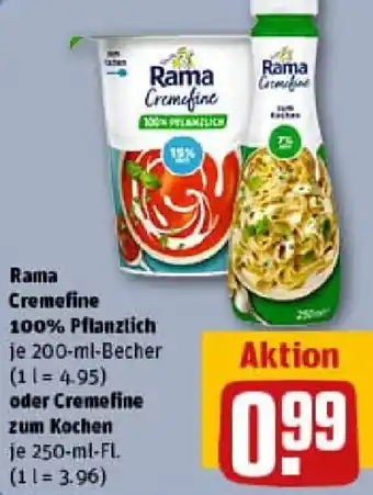 REWE Rama Cremefine 100% Pflanzlich oder Cremefine zum Kochen Angebot