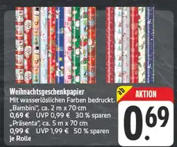 Edeka Weihnachtsgeschenkpapier bambini Angebot