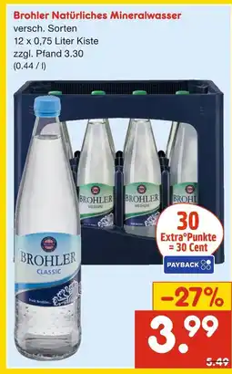 Netto Marken-Discount Brohler natürliches mineralwasser Angebot