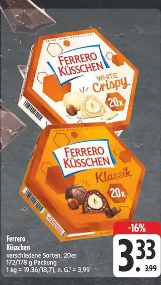 Edeka Ferrero küsschen white crispy Angebot