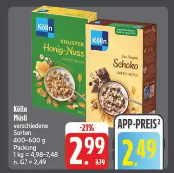 Edeka Kölln knusper honig-nuss hafer-müsli Angebot