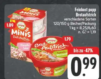 Edeka Feinkost popp minis brotaufstrich fleisch-salat Angebot