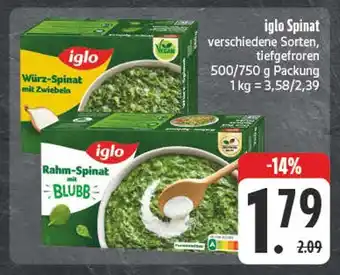 Edeka Iglo würz-spinat mit zwiebeln Angebot