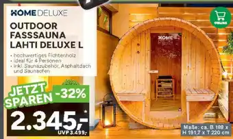 Marktkauf Home deluxe outdoor fasssauna lahti deluxe l Angebot