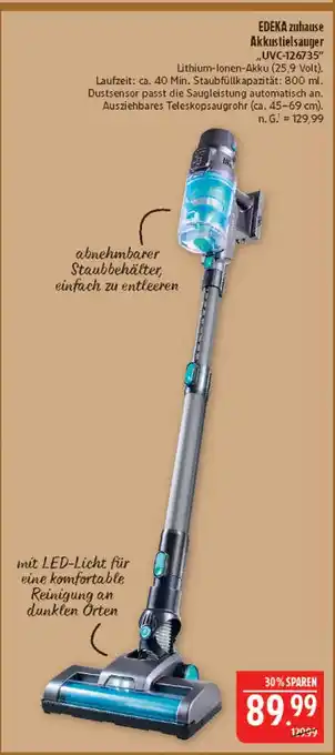Marktkauf Edeka zuhause akkustielsauger uvc-126735 Angebot