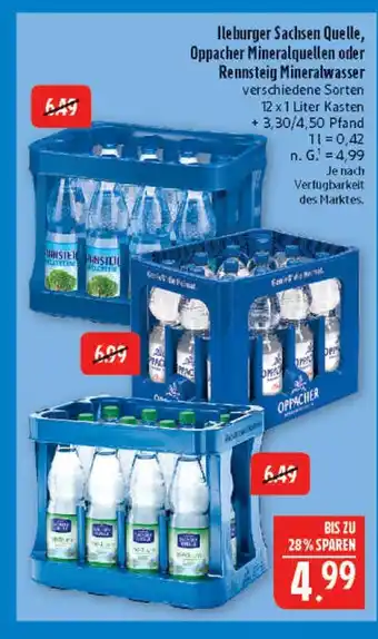 Marktkauf Ileburger sachsen quelle, oppacher mineralquellen oder rennsteig mineralwasser Angebot