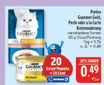 Marktkauf Purina gourmet gold perle oder a la carte katzennahrung Angebot