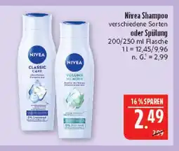Marktkauf Nivea classic care shampoo Angebot