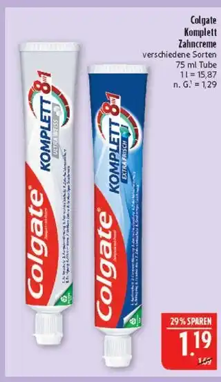 Marktkauf Colgate komplett ultra frisch zahncreme Angebot