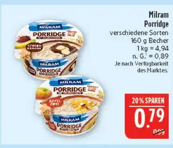 Marktkauf Milram porridge schoko banane Angebot