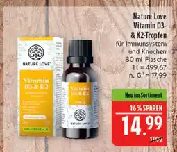 Marktkauf Nature love vitamin d3 & k2-tropfen Angebot