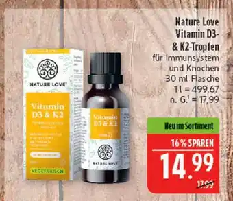 Marktkauf Nature love vitamin d3 & k2-tropfen Angebot