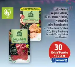 Marktkauf Billie green vegane salam, hähnchenaufschnitt, mortadel oder rohschinken Angebot