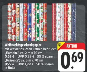 E-Center Weihnachtsgeschenkpapier bambini Angebot