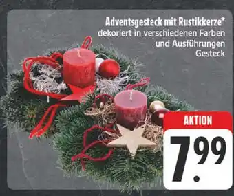 E-Center Adventsgesteck mit rustikkerze Angebot