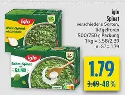 diska Iglo würz-spinat mit zwiebeln Angebot