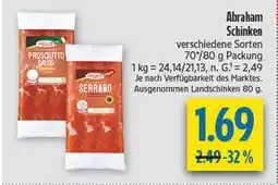 diska Abraham prosciutto crudo Angebot