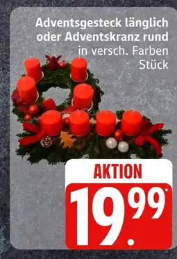 Edeka Adventsgesteck länglich Angebot