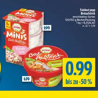 diska Feinkost popp minis brot-aufstrich fleisch-salat Angebot