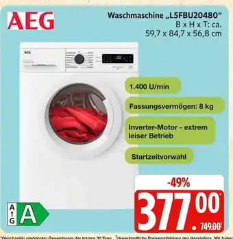 Marktkauf Aeg waschmaschine l5fbu20480 Angebot