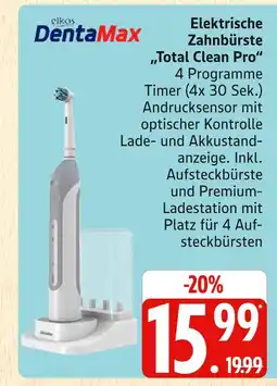 Marktkauf Elkos dentamax elektrische zahnbürste „total clean pro“ Angebot