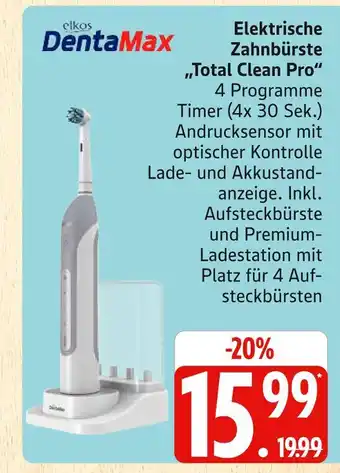 Marktkauf Elkos dentamax elektrische zahnbürste „total clean pro“ Angebot