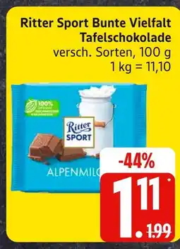 Edeka Ritter sport bunte vielfalt tafelschokolade Angebot