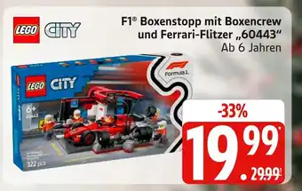 Marktkauf Lego f1 boxenstopp mit boxencrew und ferrari-flitzer Angebot
