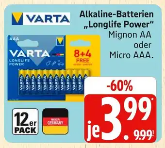 Marktkauf Varta alkaline-batterien longlife power mignon aa Angebot