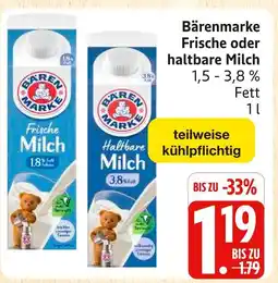 Marktkauf Bärenmarke frische milch Angebot