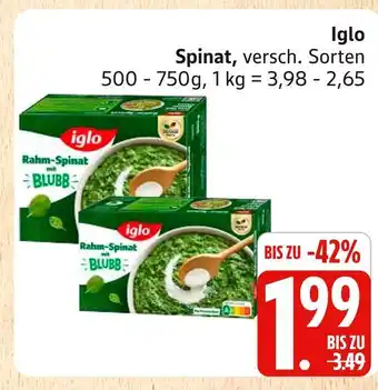 Marktkauf Iglo rahm-spinat mit blubb Angebot