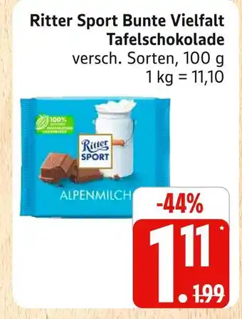 Marktkauf Ritter sport bunte vielfalt tafelschokolade Angebot