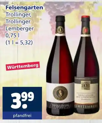 Getränkewelt Felsengarten trollinger Angebot