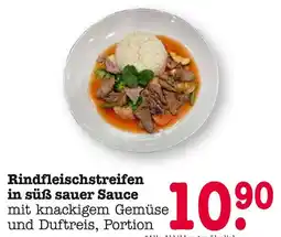 E-Center Rindfleischstreifen in süß saurer sauce Angebot