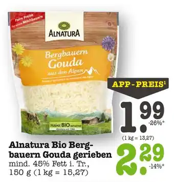 E-Center Alnatura bergbauern gouda gerieben Angebot