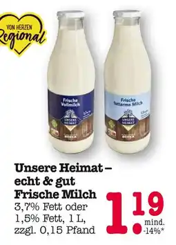 E-Center Unsere heimat frische vollmilch Angebot