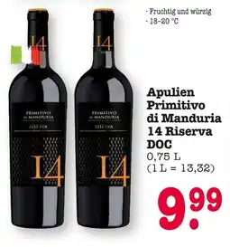 E-Center Apulien primitivo di manduria 14 riserva doc Angebot