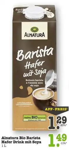 E-Center Alnatura bio barista hafer drink mit soya Angebot