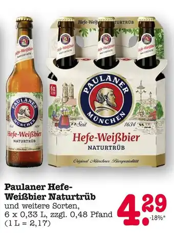 E-Center Paulaner hefe-weißbier naturtrüb Angebot
