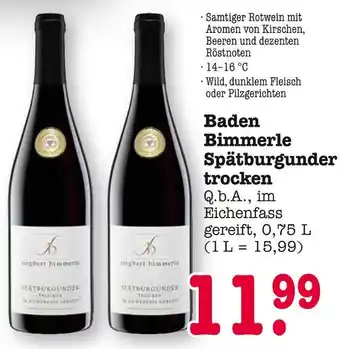 E-Center Bimmerle baden spätburgunder trocken Angebot
