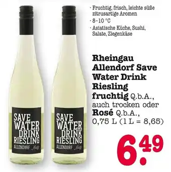 E-Center Allendorf save water drink riesling fruchtig q.b.a Angebot