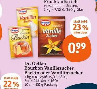 tegut Dr. oetker bourbon vanillezucker, backin oder vanillinzucker Angebot