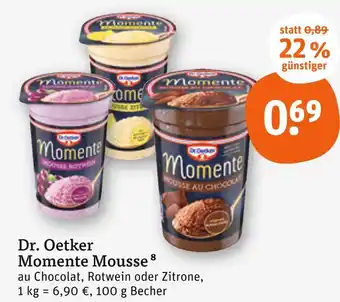 tegut Dr. oetker momente mousse au chocolat Angebot